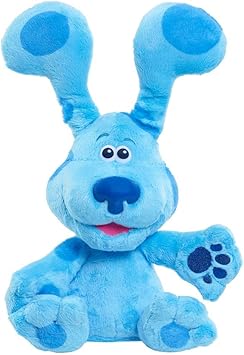 Blue's Clues & You - Las Pistas de Blue y Tú, Peek/A/Boo, Peluche de 25cm Interactivo del Perro de la Serie, Juego del cucú Tras, Mueve Las Orejas, Tiene Sonido, ladra, Famosa, (BLU02100)